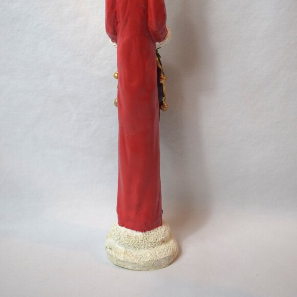 Vintage Resin Skinny Santa Claus Figure With Black Toy Sack Teddy Bear Presents - Picture 6 of 11